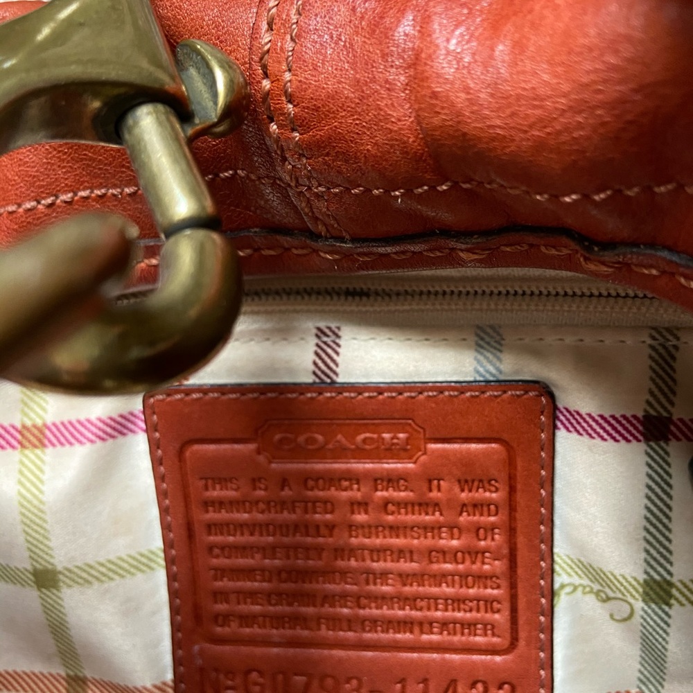 Coach vintage brown leather duffle bag